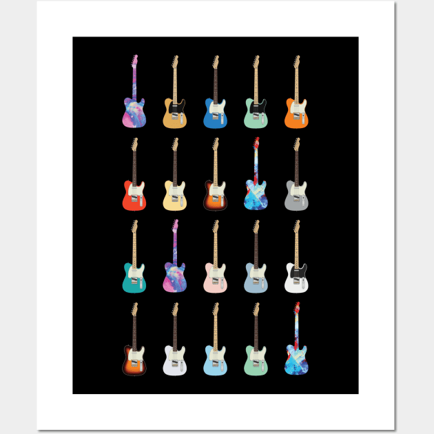 T-Style Electric Guitar Icons Huge Collection Wall Art by nightsworthy